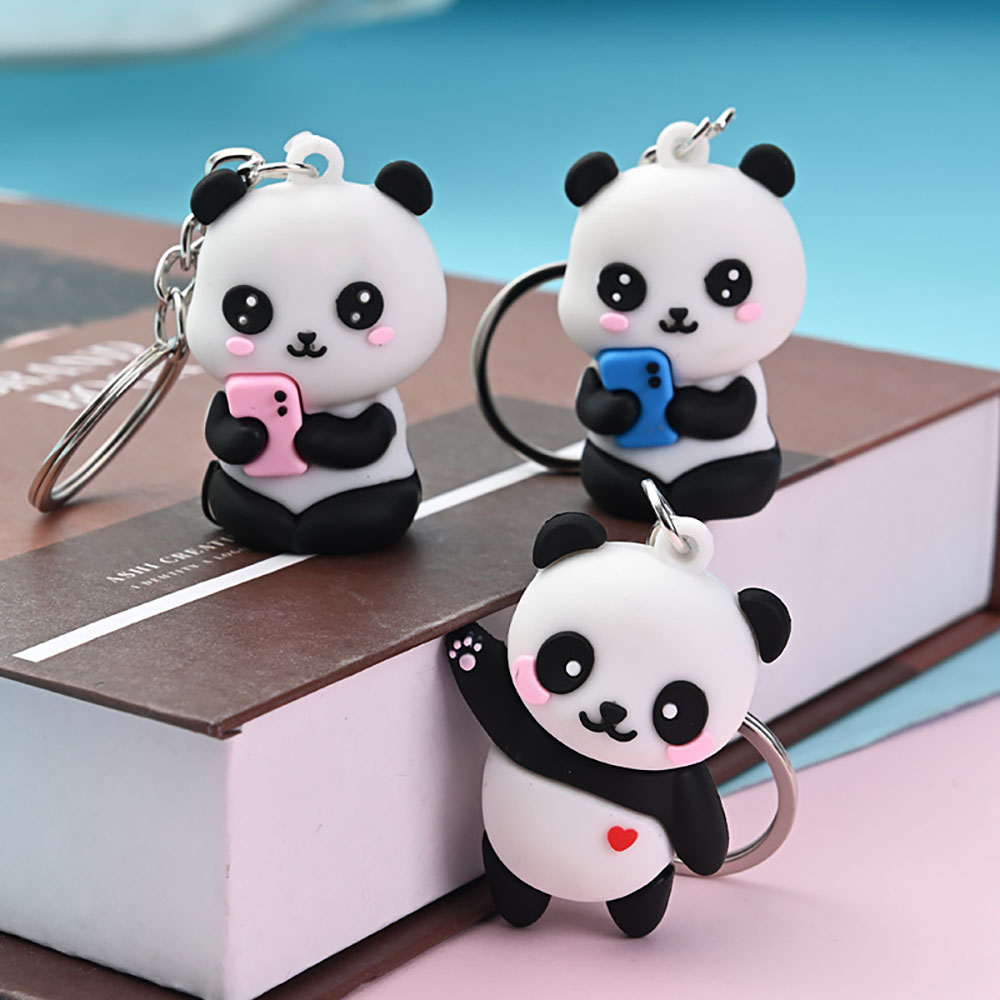 Car Accessories Gift Ideas - Uroczy breloczek z pandami w stylu