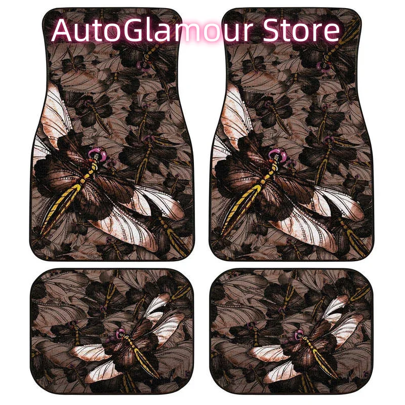 Car Accessories Gift Ideas - Dywaniki samochodowe z motywem brązowej ważki,