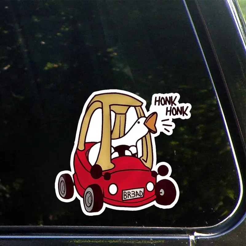 Car Accessories Gift Ideas - Zabawna naklejka winylowa Honk Goose do