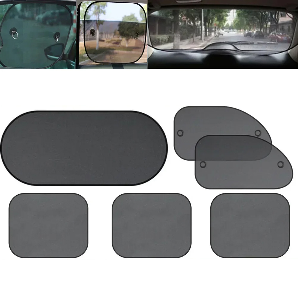 Car Accessories Inside - 1 Zestaw Czarnych Osłon Przeciwsłonecznych na